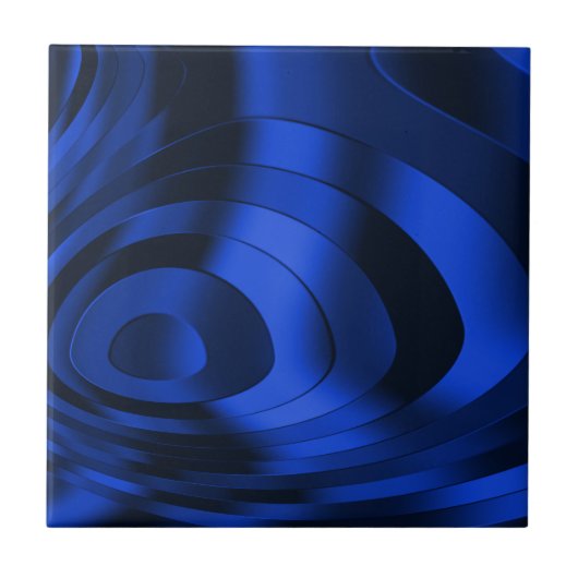 Dark Blue Abstrakt Keramik Tile Fliese (Vorderseite)