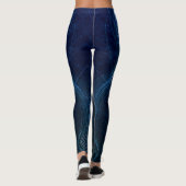 Dark Blue Abstrakt Lines Leggings (Rückseite)