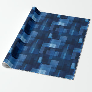 Dark Blue Abstrakt Paint Geschenkpapier