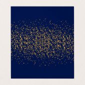 Dark Blue and Gold Confetti | Blank Visitenkarten (Außenseite Aufgefaltet)