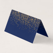 Dark Blue and Gold Confetti | Blank Visitenkarten (Rückseite)