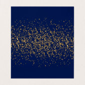 Dark Blue and Gold Confetti | Blank Visitenkarten (Innenseite Aufgefaltet)