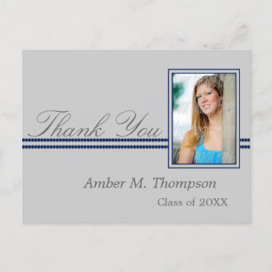 Dark Blue and Gray Abschluss Vielen Dank Postkarte