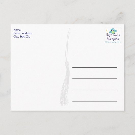 Dark Blue and Gray Abschluss Vielen Dank Postkarte (Rückseite)