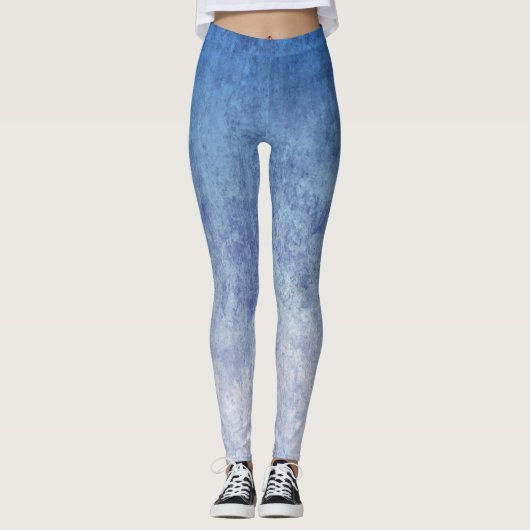 Dark Blue And Light Blue Mixed Color Leggings (Vorderseite)