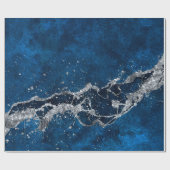 Dark Blue and Silver Abstract N3 Geschenkpapier (Flach)