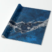 Dark Blue and Silver Abstract N3 Geschenkpapier (Ungerollt)