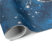 Dark Blue and Silver Abstract N3 Geschenkpapier (Rolleneckpunkt)
