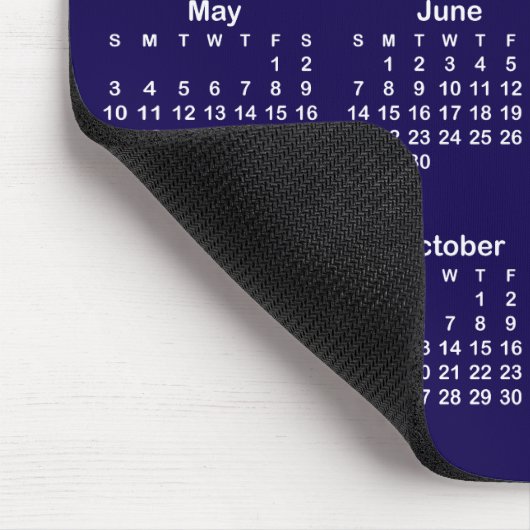 Dark Blue and White 2026 Calendar Mousepad (Ecke)