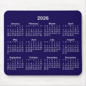 Dark Blue and White 2026 Calendar Mousepad (Vorne)