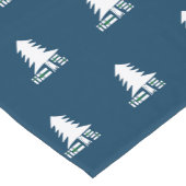 Dark Blue and White Christmas Tree Design Kurzer Tischläufer (Ecke)