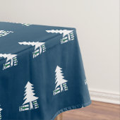 Dark Blue and White Christmas Tree Design Tischdecke (Beispiel)