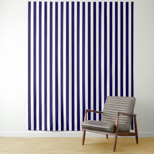 Dark Blue and White Stripe Decorative Tapestry Wandteppich (Beispiel)