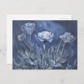 Dark Blue Anemone Blume Postkarte (Vorne/Hinten)