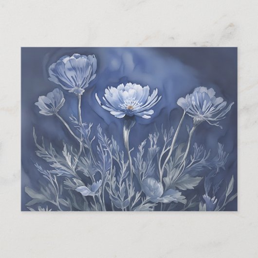 Dark Blue Anemone Blume Postkarte (Vorderseite)