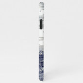 Dark Blue Antique Delft Blue Dutch Windmill iPhone Hülle (Rechte Seite)