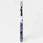 Dark Blue Antique Delft Blue Dutch Windmill iPhone Hülle (Linke Seite)