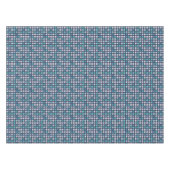 Dark Blue Aqua Türkis Round Squares Muster Tischdecke (Vorderseite (Horizontal))