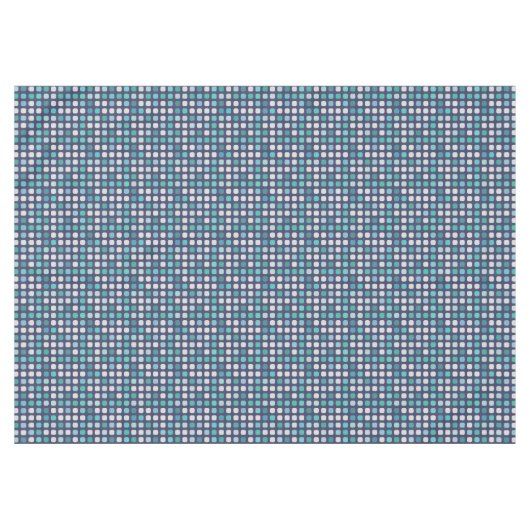 Dark Blue Aqua Türkis Round Squares Muster Tischdecke (Vorderseite (Horizontal))