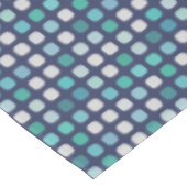 Dark Blue Aqua Türkis Round Squares Muster Tischdecke (Schrägansicht)