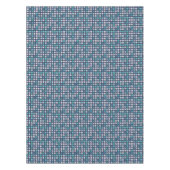 Dark Blue Aqua Türkis Round Squares Muster Tischdecke (Vorderseite)