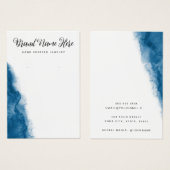 Dark Blue Aquarell Ohrring-Grafikkarte (Vorne & Hinten)