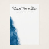 Dark Blue Aquarell Ohrring-Grafikkarte (Vorderseite)