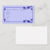 Dark Blue Art Deco Border Business Card Visitenkarte (Vorne/Hinten)