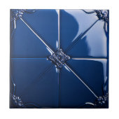 Dark Blue Art Deco  Ceramic Tile Fliese (Vorderseite)