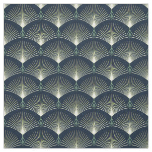 Dark Blue Art Deco Stilvolles geometrisches Muster Stoff