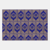 Dark Blue Art Nouveau Old Book Geschenkpapier Set (Vorderseite 2)