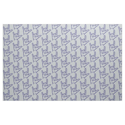 Dark Blue ASL I Liebe Sie Gemusterte Stoffe (Yard (91,4 cm))
