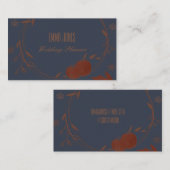 Dark Blue Autumn Pumpkins & Blätter Visitenkarte (Vorne/Hinten)