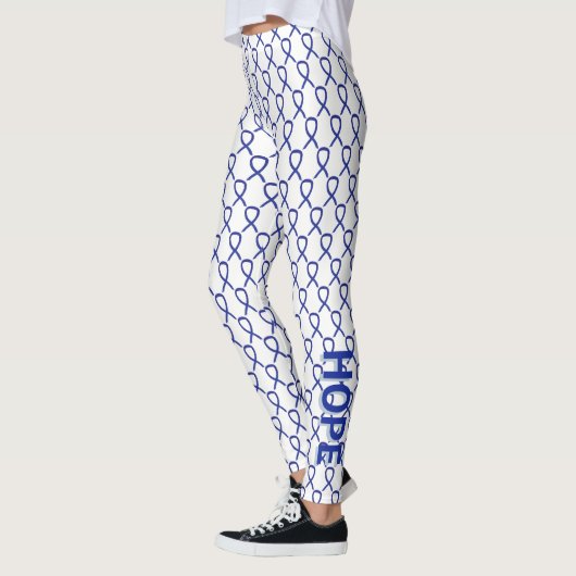Dark Blue Awareness Ribbon Art Custom Leggings (Links)