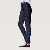 Dark Blue Awareness Ribbon Art Custom Leggings (Links)
