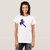 Dark Blue Awareness Ribbon Butterfly T - Shirt (Vorne ganz)