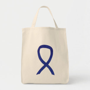 Dark Blue Awareness Ribbon Custom Totbeutel Tragetasche