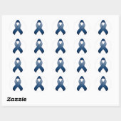 Dark Blue Awareness Ribbon Round Sticker (Blatt)