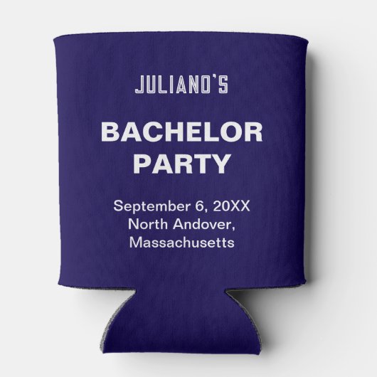 Dark Blue Bachelor Party kann kühler Dosenkühler (Rückseite)