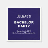 Dark Blue Bachelor Party Paper Napkin Serviette (Vorderseite)