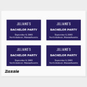 Dark Blue Bachelor Party Rectangle Sticker (Blatt)