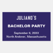 Dark Blue Bachelor Party Rectangle Sticker (Vorderseite)