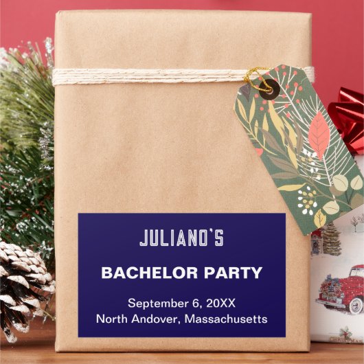 Dark Blue Bachelor Party Rectangle Sticker (Feiertag)
