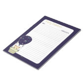 Dark Blue Balloon Kitty Daily Planner Notizblock (angewinkelt)