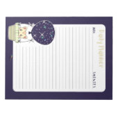 Dark Blue Balloon Kitty Daily Planner Notizblock (Vorderseite)