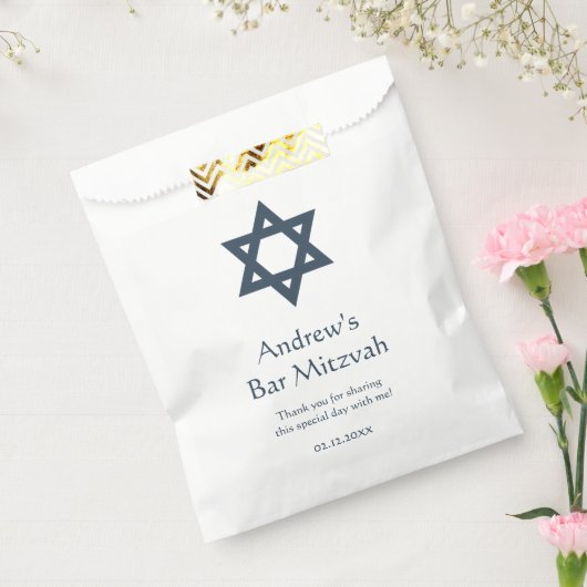 Dark Blue Bar Mitzvah Personalisiert Geschenktütchen (Versiegelt)