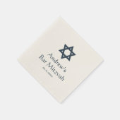 Dark Blue Bar Mitzvah Personalisiert Serviette (Ecke)
