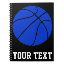 Dark Blue Basketball Custom Text Spiral Notebook Notizblock