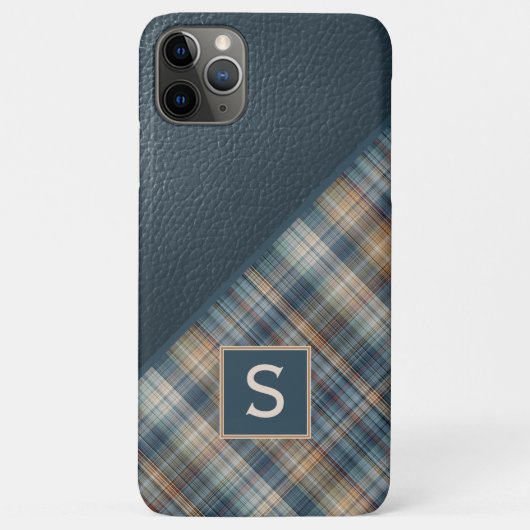 Dark Blue Beige Tan Brown Kariert Gingham Pattern Case-Mate iPhone Hülle (Rückseite)