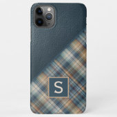 Dark Blue Beige Tan Brown Kariert Gingham Pattern iPhone Hülle (Rückseite)